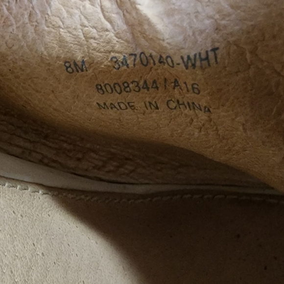 FRYE Cream Block Heel Clog Mules with Peep-Toe - 8M - Picture 10 of 10